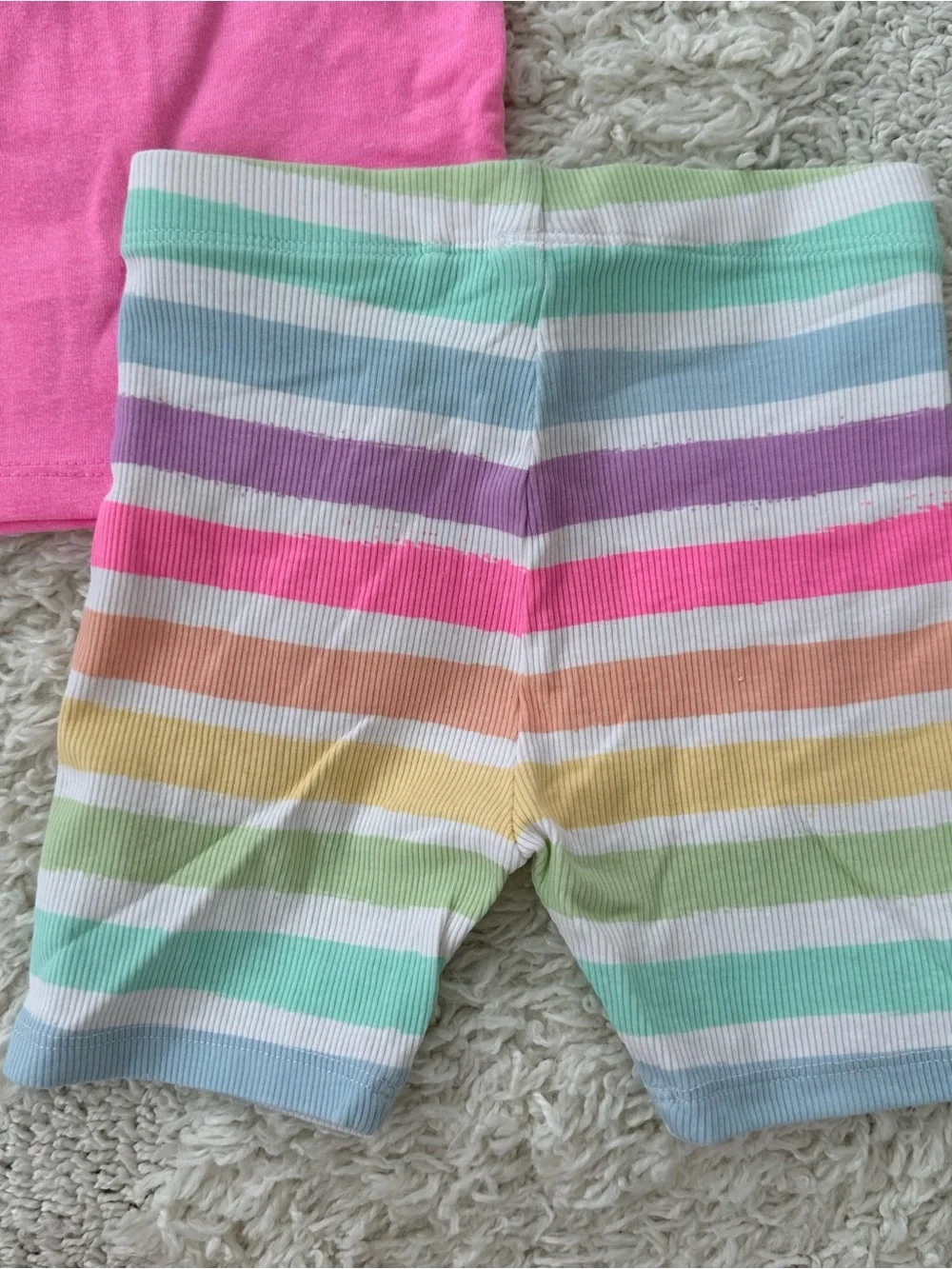 Next Pink/Cream Top & Cycle Shorts Set